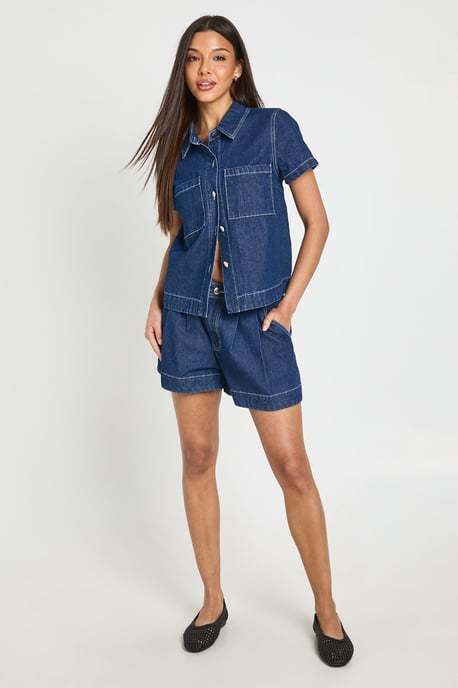 Button Down Pocket Denim Shirt - Image 3