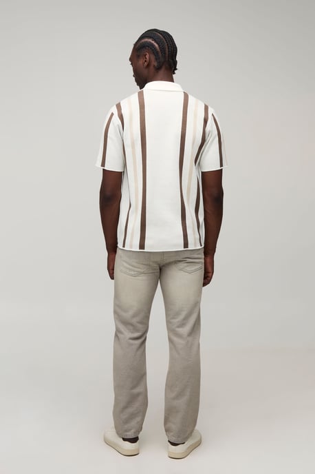 Tall Regular Fit Stripped Knitted Polo - Image 2