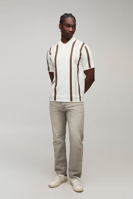 Tall Regular Fit Stripped Knitted Polo - Image 4