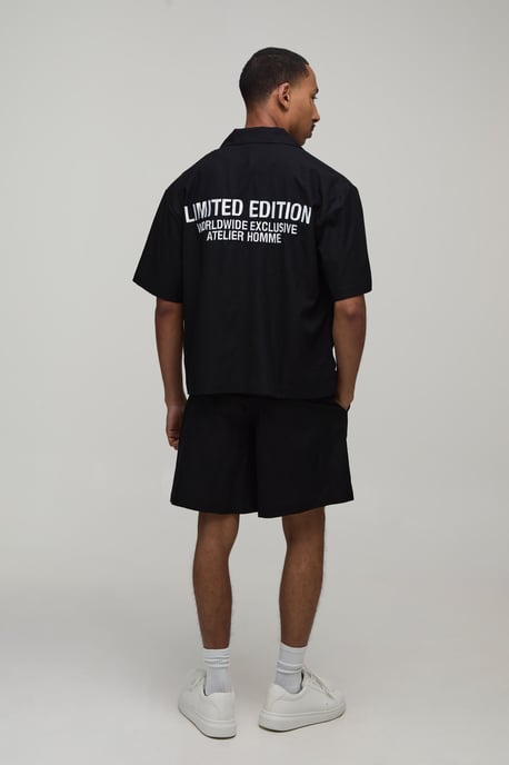 Limited Edition Embroidered Oversized Shirt & Short Set - Image 2