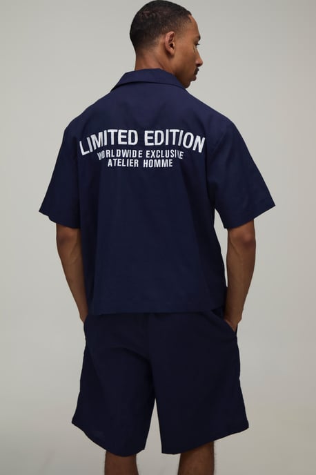 Limited Edition Embroidered Oversized Shirt & Short Set - Image 1