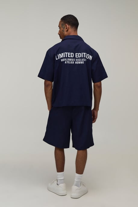 Limited Edition Embroidered Oversized Shirt & Short Set - Image 2