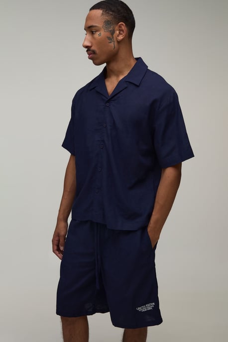 Limited Edition Embroidered Oversized Shirt & Short Set - Image 3