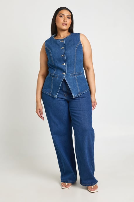 Plus Elasticated Back Channel Tie Straight Leg Jan - Image 1