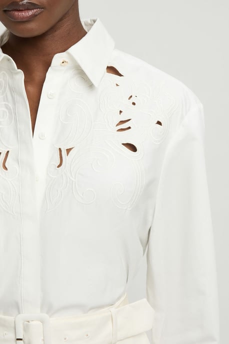 Cotton Poplin Cutwork Shirt - Image 2