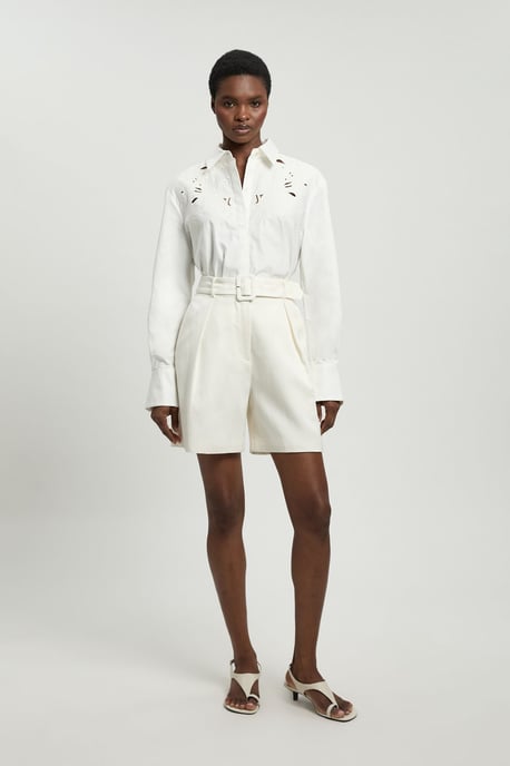 Cotton Poplin Cutwork Shirt - Image 3