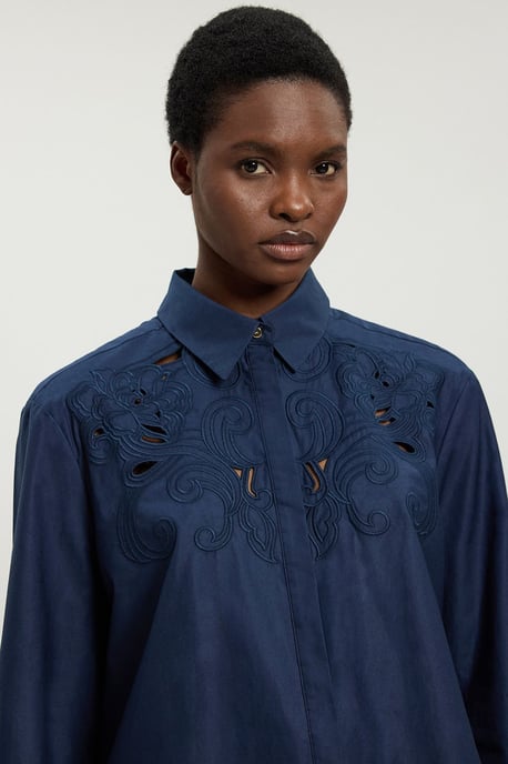 Cotton Poplin Cutwork Shirt - Image 2