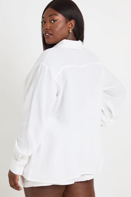 Plus Oversized Long Sleeve Shirt - Image 2