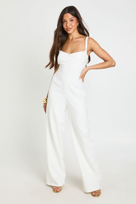 Seam Detail Underwired Wide Leg Jumpsuit - Image 1