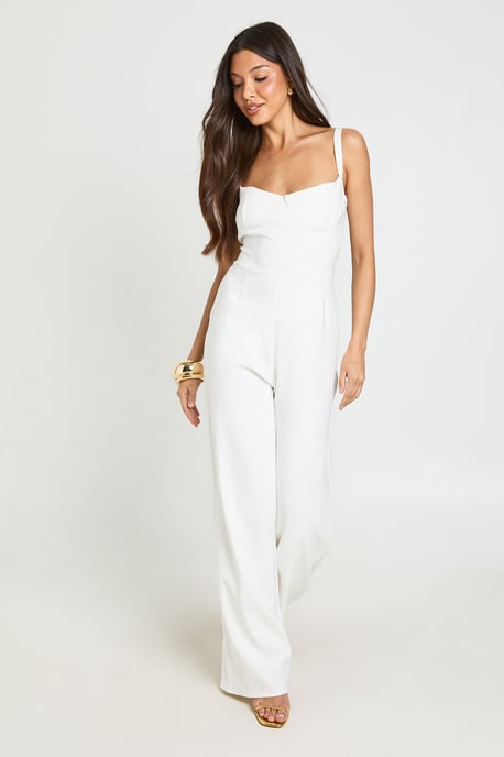Seam Detail Underwired Wide Leg Jumpsuit - Image 3