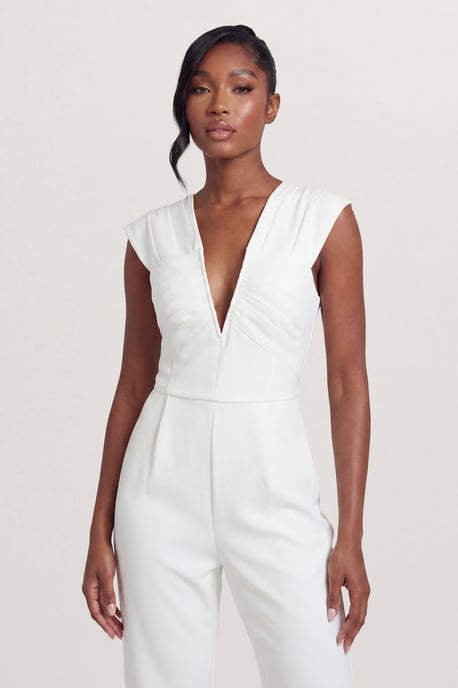 Tailored Pleated Structured Jumpsuit - Image 4