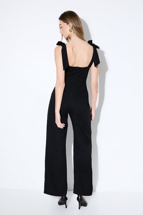 Bow Shoulder Wide Leg Jumpsuit - Image 3