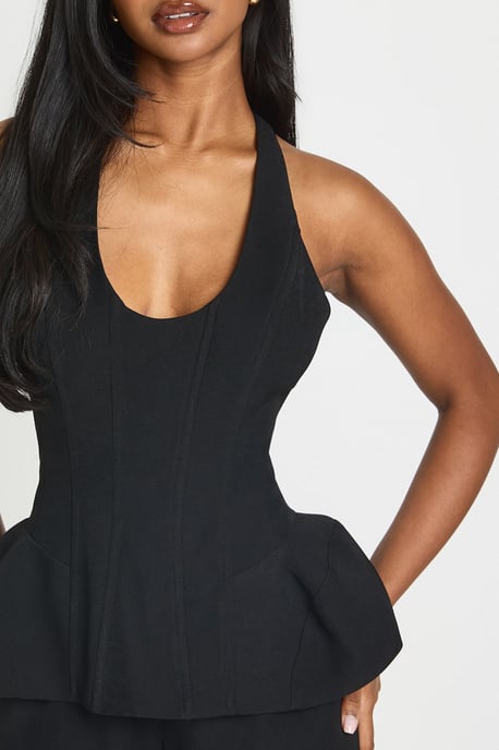 Structured Corset Halterneck Playsuit - Image 4