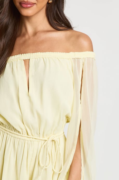 Chiffon Bardot Volume Sleeve Playsuit - Image 4