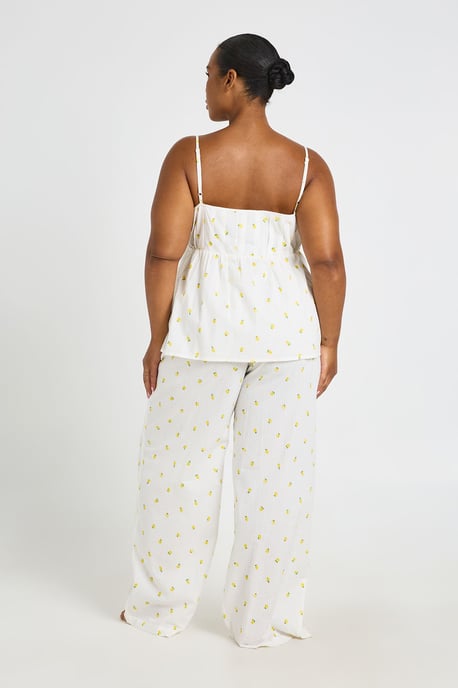 Plus Waffle Lemon Pyjama Trouser - Image 2