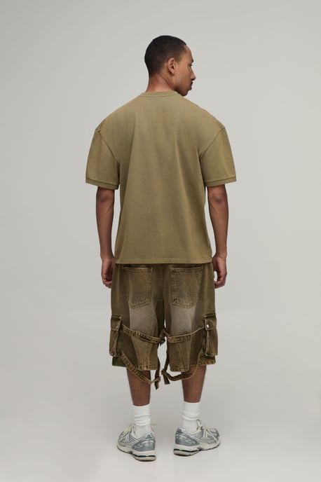 Parachute Extreme Washed Multi Cargo Ripped Shorts - Image 2