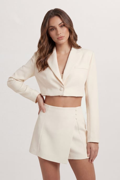 Tailored Button Front Skort - Image 3
