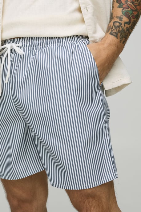 Small Stripe Print Mid Length Swim Short - Image 3