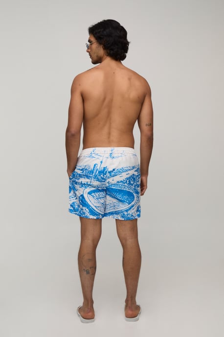 Football Stadium Cityscape Mid Length Swim Short - Image 2