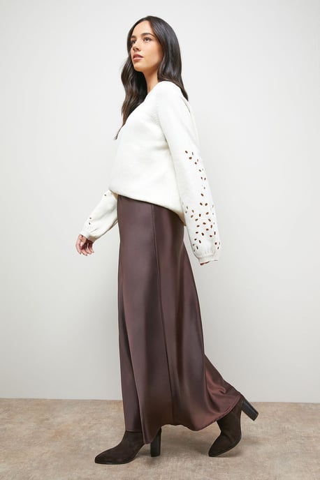 Bias Cut Satin Maxi Skirt - Image 4