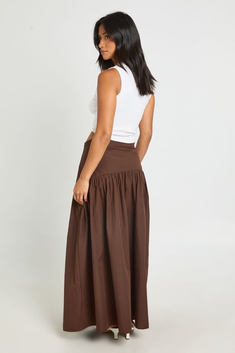 Petite Asymmetric Dropped Waist Maxi Skirt - Image 2