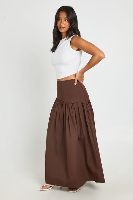Petite Asymmetric Dropped Waist Maxi Skirt - Image 3