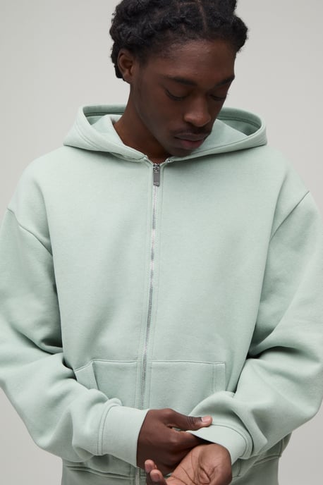 Boxy Zip Through Hoodie - Image 3