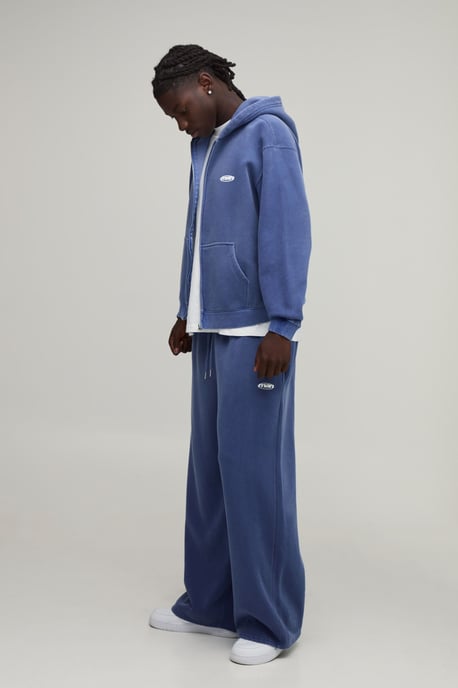 Oversized Boxy Man Sport Washed Zip Through Hoodie - Image 4