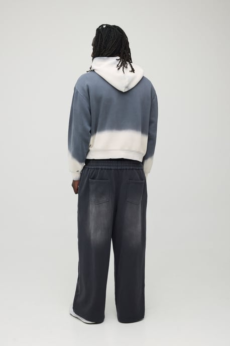Oversized Boxy Gothic Embroidered Washed Distressed Zip Through Hoodie - Image 3