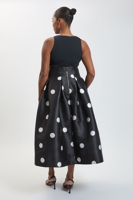 Plus Size Spot Woven Twill Prom Skirt - Image 2