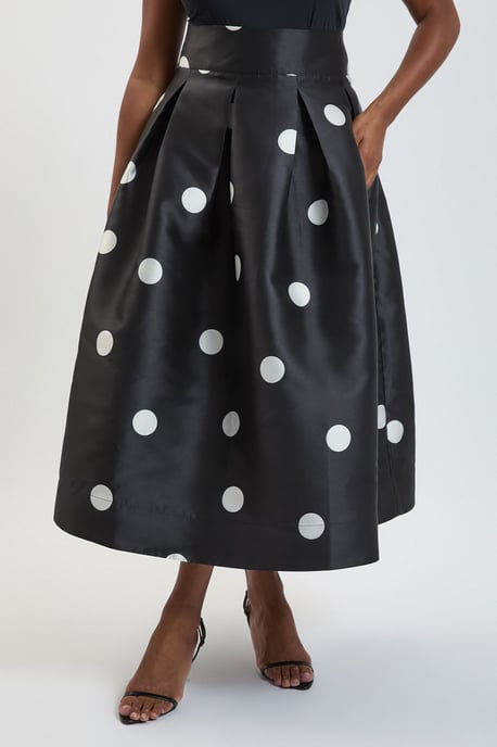 Plus Size Spot Woven Twill Prom Skirt - Image 3