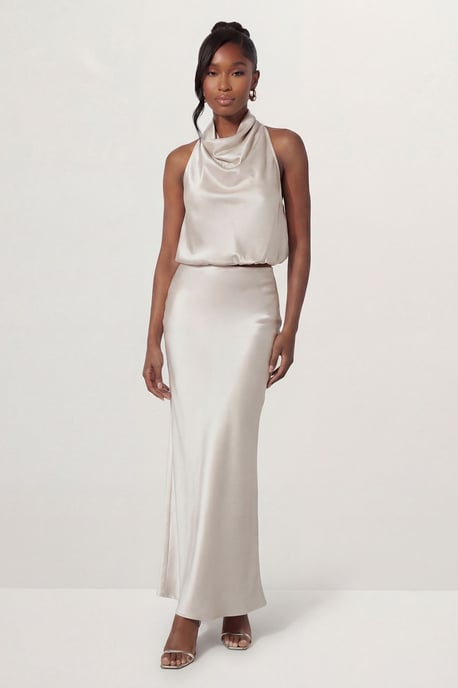 Premium Satin Bias Puddle Skirt Co-Ord - Image 2