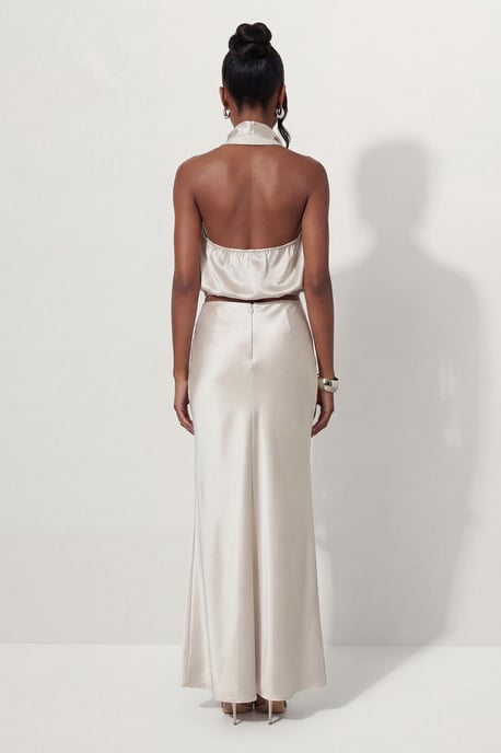 Premium Satin Bias Puddle Skirt Co-Ord - Image 3