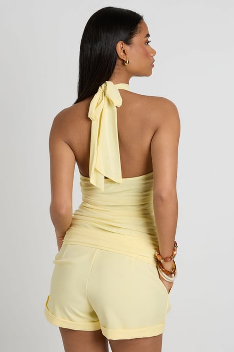 Slinky Mesh Ruched Halterneck Top - Image 2
