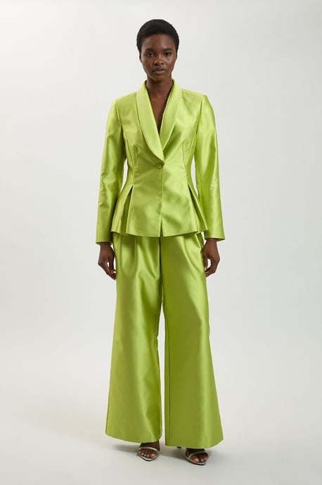 Structured Satin Tailored Trouser - Image 1