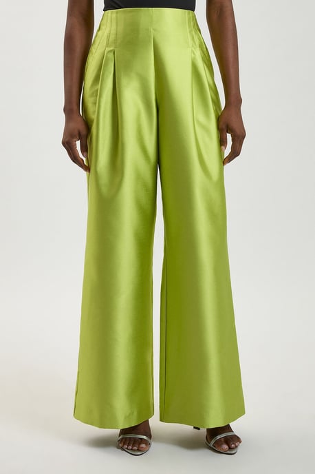 Structured Satin Tailored Trouser - Image 2