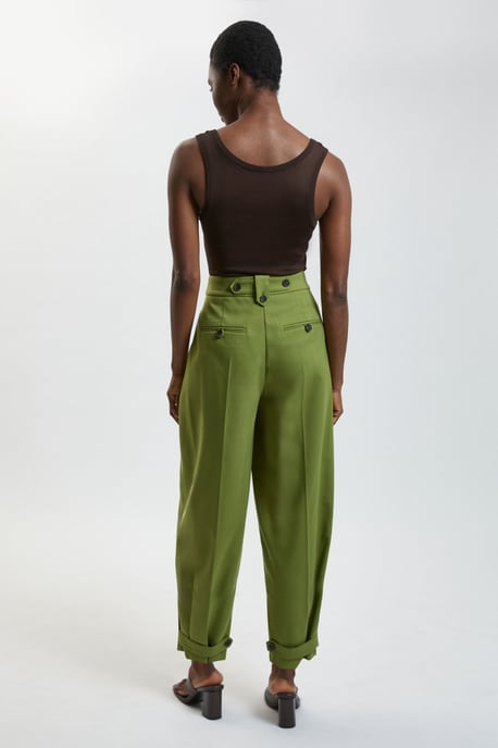 Petite Herringbone Texture Utility Trousers - Image 4