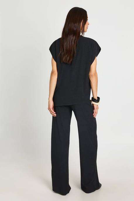 Tall Crinkle Asym Hem Top Straight Leg Co ord - Image 2