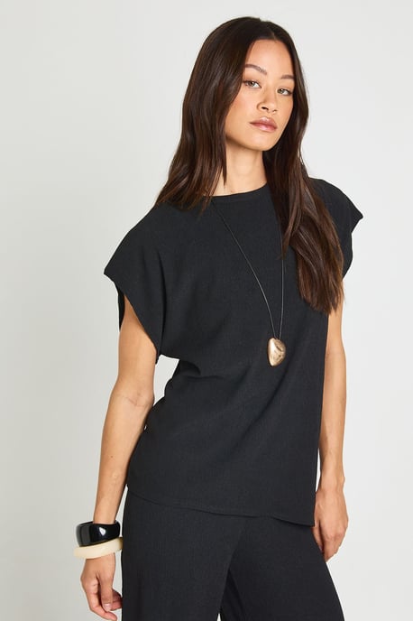 Tall Crinkle Asym Hem Top Straight Leg Co ord - Image 4