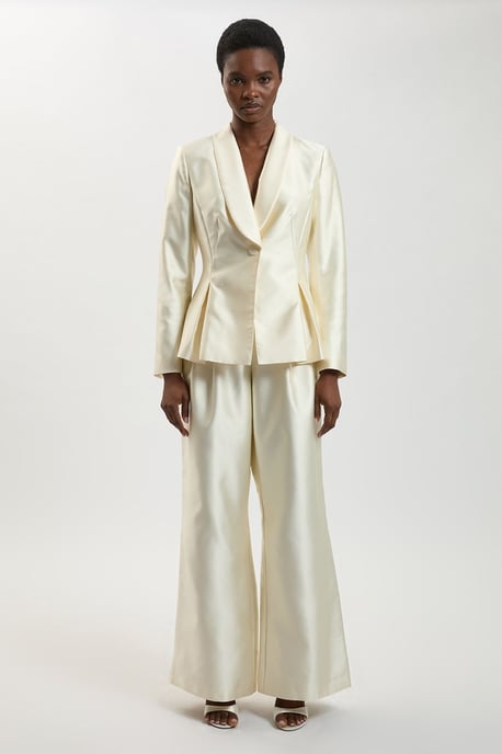 Structured Satin Tailored Trouser - Image 1