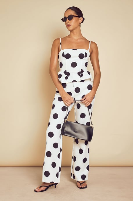 Tailored Polka Dot Straight Leg Trouser - Image 2