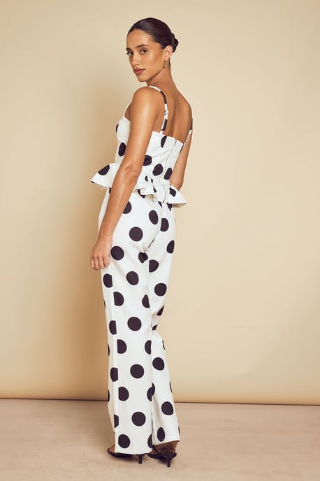 Tailored Polka Dot Straight Leg Trouser - Image 3
