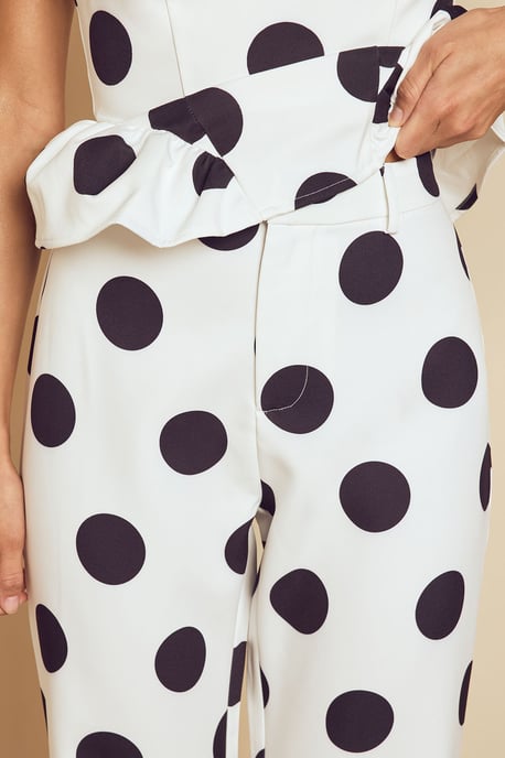 Tailored Polka Dot Straight Leg Trouser - Image 4