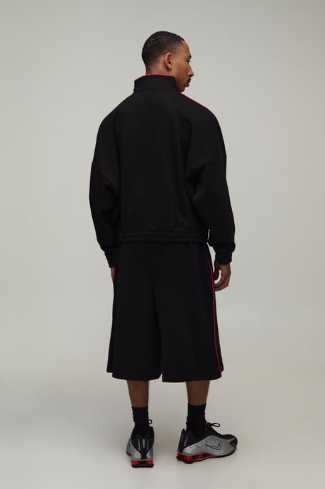 Extreme Oversized Quarter Zip Funnel Neck Jort Tracksuit - Image 2