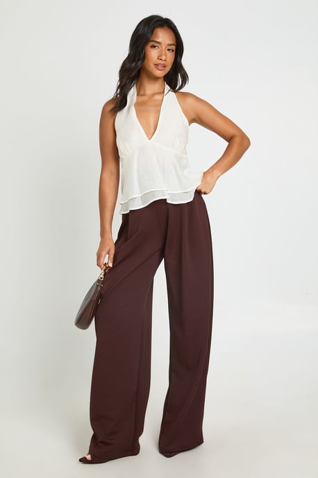 Petite Basics Wide Leg Trousers - Image 1