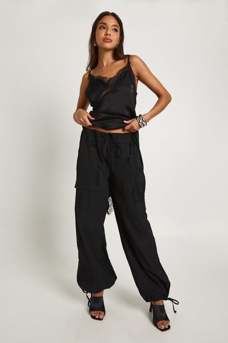 Poplin Low Rise Parachute Trousers - Image 3