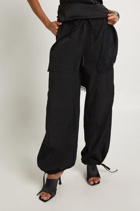 Poplin Low Rise Parachute Trousers - Image 4