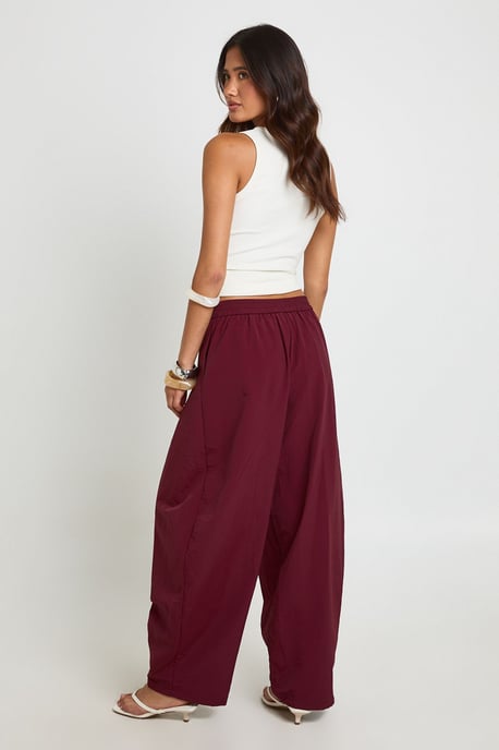 Nylon Pleat Front Barrel Trousers - Image 2