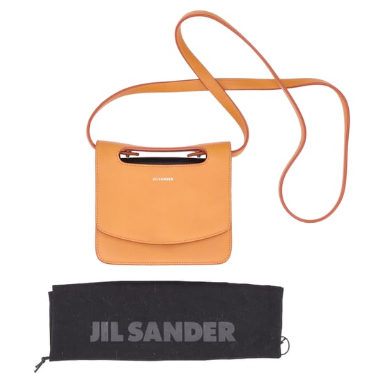 Jil Sander Flap Crossbody Bag in Orange Leather - Image 5