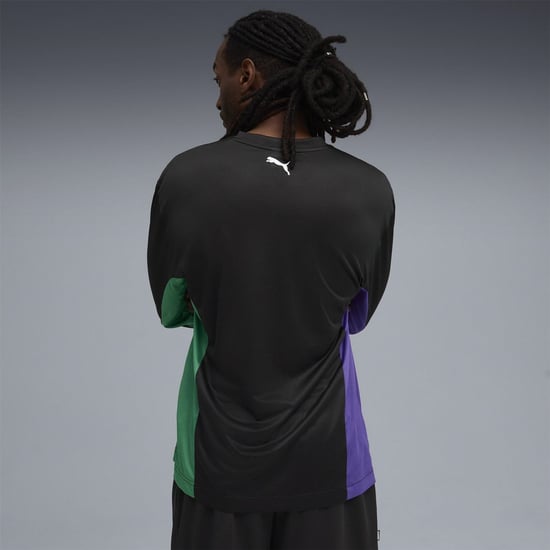 Men's Puma Hoopaverse Shooting Long Sleeve Performance Gym Top in Black - Image 4